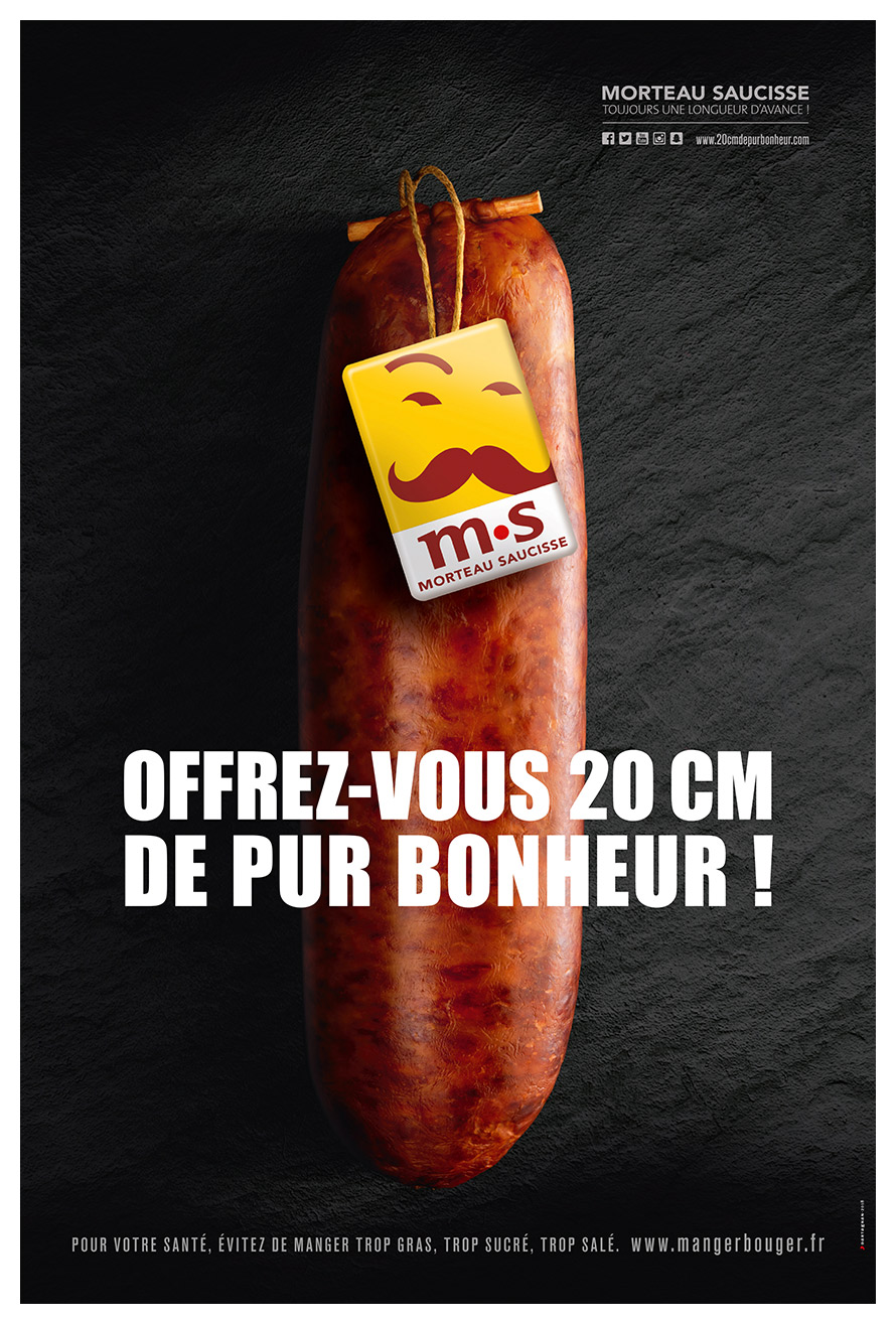 Affiche Saucisse 20cm de pur bonheur !